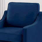 Single Seat Velvet Accent Chair with Wooden Legs - Black / Navy Blue / Taupe