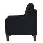 Single Seat Velvet Accent Chair with Wooden Legs - Black / Navy Blue / Taupe