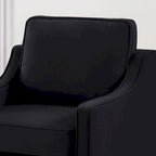 Single Seat Velvet Accent Chair with Wooden Legs - Black / Navy Blue / Taupe