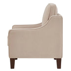 Single Seat Velvet Accent Chair with Wooden Legs - Black / Navy Blue / Taupe