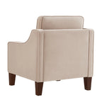 Single Seat Velvet Accent Chair with Wooden Legs - Black / Navy Blue / Taupe