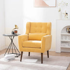 Avocado / Orange / Beige / Yellow Upholstered Accent Chair, Single Seat, Chenille Fabric