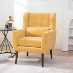 Avocado / Orange / Beige / Yellow Upholstered Accent Chair, Single Seat, Chenille Fabric