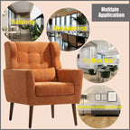 Avocado / Orange / Beige / Yellow Upholstered Accent Chair, Single Seat, Chenille Fabric