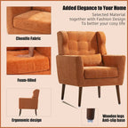 Avocado / Orange / Beige / Yellow Upholstered Accent Chair, Single Seat, Chenille Fabric