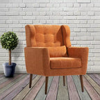 Avocado / Orange / Beige / Yellow Upholstered Accent Chair, Single Seat, Chenille Fabric