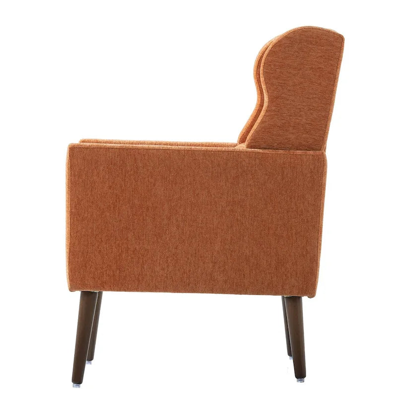 Avocado / Orange / Beige / Yellow Upholstered Accent Chair, Single Seat, Chenille Fabric