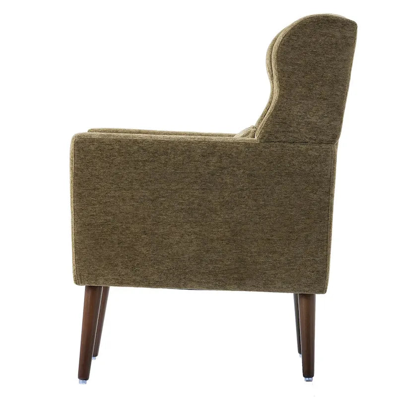 Avocado / Orange / Beige / Yellow Upholstered Accent Chair, Single Seat, Chenille Fabric