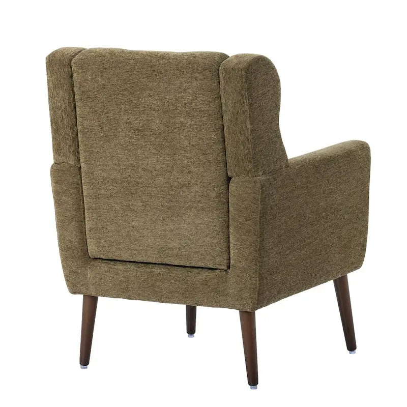 Avocado / Orange / Beige / Yellow Upholstered Accent Chair, Single Seat, Chenille Fabric