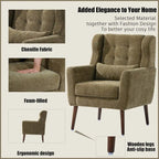 Avocado / Orange / Beige / Yellow Upholstered Accent Chair, Single Seat, Chenille Fabric