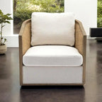 Brown/Beige/Grey/Oyster Grey Rattan Swivel Accent Chair, Single, with Pillow