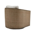 Brown/Beige/Grey/Oyster Grey Rattan Swivel Accent Chair, Single, with Pillow