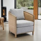 Brown/Beige/Grey/Oyster Grey Rattan Swivel Accent Chair, Single, with Pillow