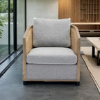 Brown/Beige/Grey/Oyster Grey Rattan Swivel Accent Chair, Single, with Pillow