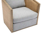 Brown/Beige/Grey/Oyster Grey Rattan Swivel Accent Chair, Single, with Pillow