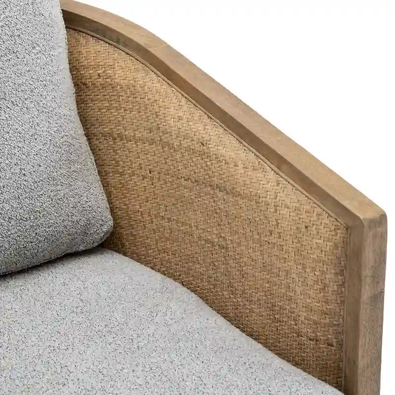Brown/Beige/Grey/Oyster Grey Rattan Swivel Accent Chair, Single, with Pillow