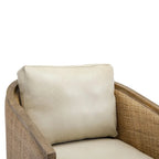 Brown/Beige/Grey/Oyster Grey Rattan Swivel Accent Chair, Single, with Pillow