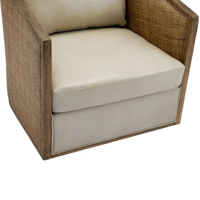 Brown/Beige/Grey/Oyster Grey Rattan Swivel Accent Chair, Single, with Pillow