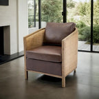 Brown/Beige/Grey/Oyster Grey Rattan Swivel Accent Chair, Single, with Pillow