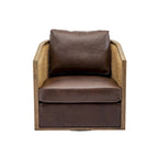 Brown/Beige/Grey/Oyster Grey Rattan Swivel Accent Chair, Single, with Pillow