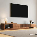 Walnut Extendable TV Stand, 3 Drawers, Fits 78"–118" TVs, 1 Unit