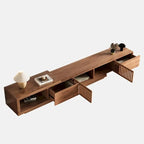 Walnut Extendable TV Stand, 3 Drawers, Fits 78"–118" TVs, 1 Unit