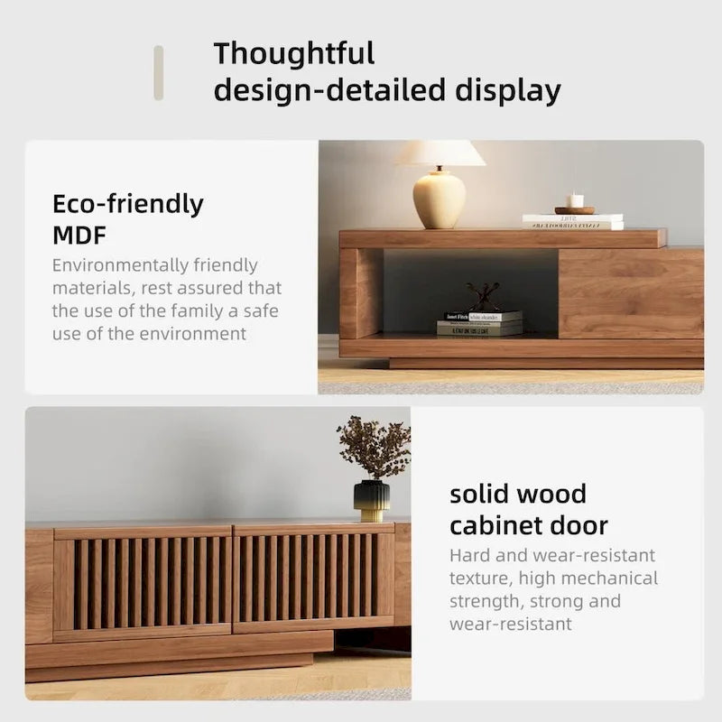 Walnut Extendable TV Stand, 3 Drawers, Fits 78"–118" TVs, 1 Unit