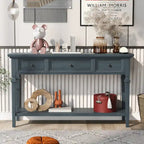 Navy / Espresso / Gray Wash / Antique White 3-Drawer Retro Console Table, for 1 Person