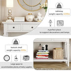 Navy / Espresso / Gray Wash / Antique White 3-Drawer Retro Console Table, for 1 Person