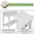 Navy / Espresso / Gray Wash / Antique White 3-Drawer Retro Console Table, for 1 Person