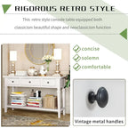 Navy / Espresso / Gray Wash / Antique White 3-Drawer Retro Console Table, for 1 Person