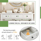 Navy / Espresso / Gray Wash / Antique White 3-Drawer Retro Console Table, for 1 Person