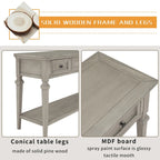 Navy / Espresso / Gray Wash / Antique White 3-Drawer Retro Console Table, for 1 Person