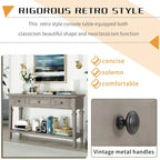 Navy / Espresso / Gray Wash / Antique White 3-Drawer Retro Console Table, for 1 Person