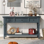 Navy / Espresso / Gray Wash / Antique White 3-Drawer Retro Console Table, for 1 Person