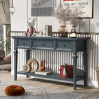Navy / Espresso / Gray Wash / Antique White 3-Drawer Retro Console Table, for 1 Person