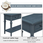 Navy / Espresso / Gray Wash / Antique White 3-Drawer Retro Console Table, for 1 Person