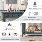 Navy / Espresso / Gray Wash / Antique White 3-Drawer Retro Console Table, for 1 Person