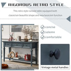 Navy / Espresso / Gray Wash / Antique White 3-Drawer Retro Console Table, for 1 Person