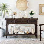 Navy / Espresso / Gray Wash / Antique White 3-Drawer Retro Console Table, for 1 Person