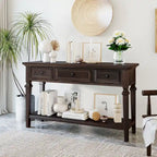 Navy / Espresso / Gray Wash / Antique White 3-Drawer Retro Console Table, for 1 Person