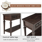 Navy / Espresso / Gray Wash / Antique White 3-Drawer Retro Console Table, for 1 Person