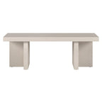 44" Rectangular Coffee Table — Black Grain / Gray Oak / Alder White, Double Pillar T-Leg