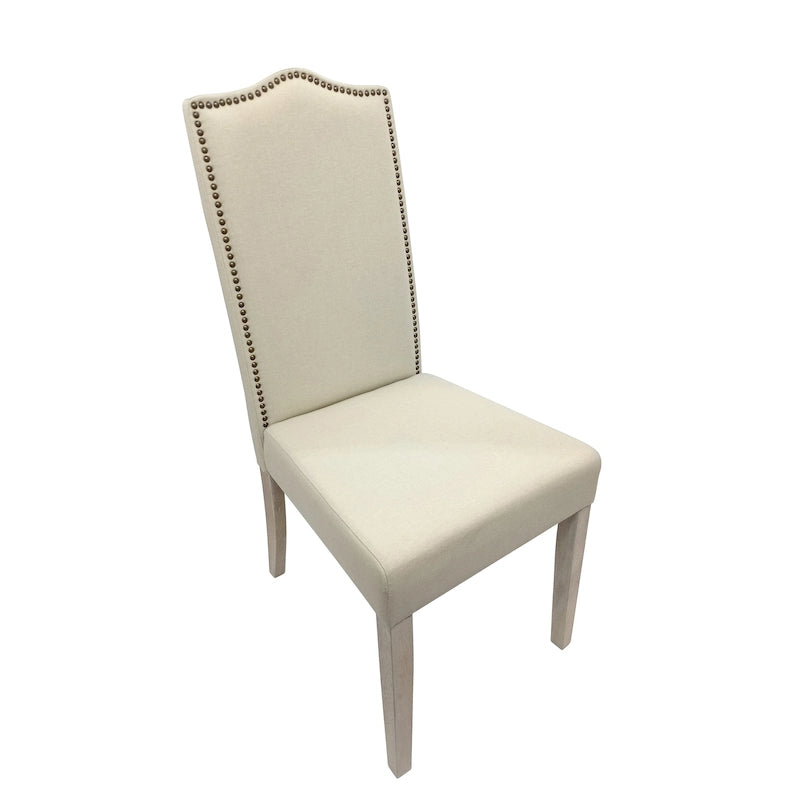 Natural Driftwood Linen Single Dining Height Chair