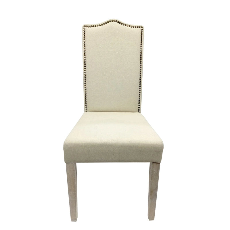 Natural Driftwood Linen Single Dining Height Chair