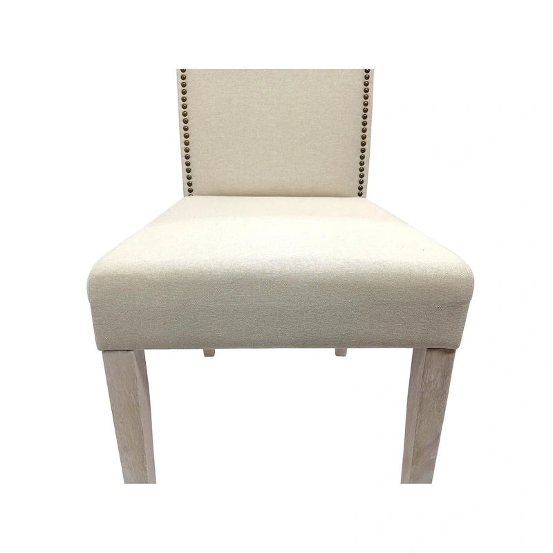Natural Driftwood Linen Single Dining Height Chair