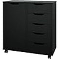 Black/White 5-Drawer Chest with 1 Door - 2 Colors