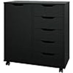 Black/White 5-Drawer Chest with 1 Door - 2 Colors