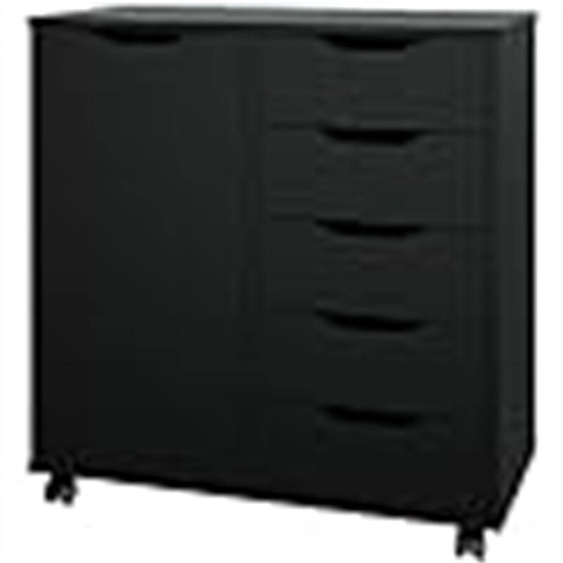 Black/White 5-Drawer Chest with 1 Door - 2 Colors