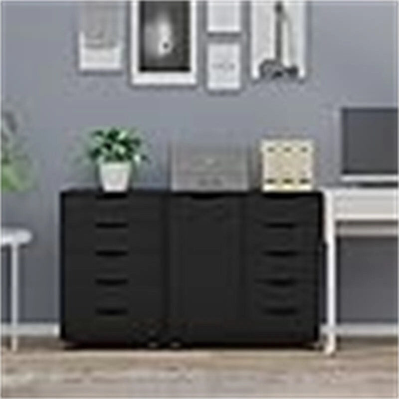 Black/White 5-Drawer Chest with 1 Door - 2 Colors